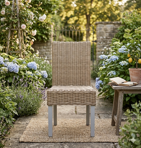 Modern Handmade Natural Rattan Wicker <b>Dining</b> <b>Chair</b> With Wood Legs Durable Eco Friendly Weaving Armless <b>Chair</b> For Home Restaurant - Product Image 3