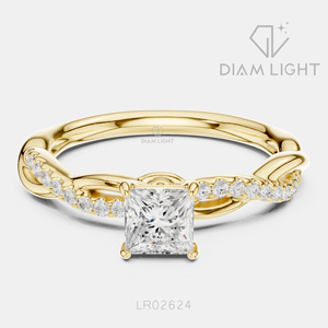 Bague de fiançailles en diamant de laboratoire de 0,50 carat, taille princesse, or blanc 14 carats, bague de mariage, bijoux fins, certifiée IGI - Product Image 5