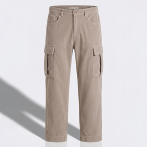 Pantalon cargo long décontracté pour homme 100% coton taille mi-haute, conception utilitaire, vente en gros ODM, commande en gros, marque privée disponible - Product Image 1