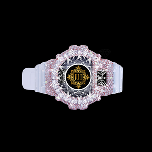 Indian Manufactured Moissanite Diamond Watch Fully Iced Rose Gold Design White Rubber Belt Luxury Wristwatch Available For Sale - Product Image 4