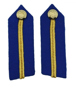 Parches de Gorgeta Bordados a Mano con Cintas de Alambre Dorado y Cuellos Azules Reales de Primera Calidad - Product Image 1