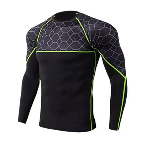 Combinaisons de plongée à manches longues pour hommes avec logo personnalisé, protection solaire UV, compression, séchage rapide, chemises de protection contre les éruptions cutanées, ensemble 2 pièces sans couture - Product Image 2
