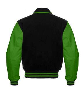 Plus Size Men Varsity Jacket Contrast Color Woolen Bomber <b>Coat</b> Stand Collar Winter Streetwear Custom Logo - Product Image 2