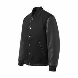 Chaqueta Varsity Estilosa para Hombre, de Poliéster/Algodón, Transpirable e Impermeable, con Cierre Frontal, Personalizable para Clubes Deportivos - Product Image 6
