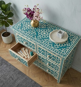 Cómoda Moderna Hecha a Mano con Incrustaciones de Hueso, Gabinete de Gran Capacidad con Aspecto de Mármol, Caja de Almacenamiento para Sala de Estar o Dormitorio - Product Image 3