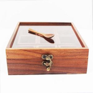 Eco-Friendly Wooden Spice <b>Box</b> Organizer for Kitchen Storage Hand Wash Only Masala Collection <b>Herbs</b> Pantry Essentials Everyday - Product Image 2