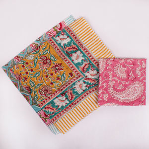 Écharpe bandana respirante en popeline de coton naturel imprimée à la main, motif floral ethnique indien, multicolore, pour femme, par Craftjaipur, idéale pour l'été - Product Image 2