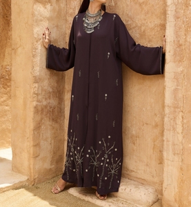 New 2026 Dubai Beautiful Black Traditional Islamic Women's Saudi Arabian <b>Abaya</b> Spring Polyester Breathable Ankle Length Muslim - Product Image 2