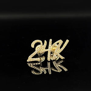 สร้อยคอจี้เพชรเม็ดเหลี่ยมเคลือบทองคำขาวสไตล์ฮิปฮอปสำหรับผู้ชาย - Product Image 1