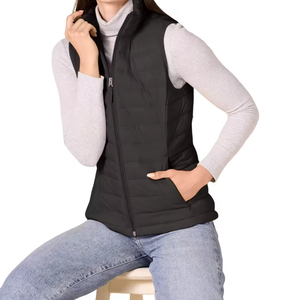 Gilet matelassé léger et décontracté pour femme, sans manches, respirant, en nylon, avec rembourrage chaud, col montant, pour l'hiver - Product Image 2