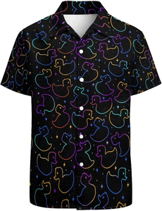 Chemise d'été tropicale pour homme à manches courtes, imprimé floral hawaïen, décontractée, boutonnée, colorée, pour les vacances - Product Image 4