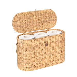 Paniers de rangement tissés en jacinthe d'eau naturelle pour papier toilette, avec poignées, en gros, du Vietnam - Product Image 1