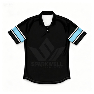 Custom Men's Green <b>Polo</b> Rugby Jersey Short Sleeve Red <b>White</b> Stripes Moisture Wicking Regular Fit Adult Sports Apparel - Product Image 2