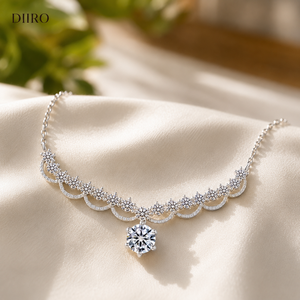 Pendentif élégant en moissanite, argent 925, forme ronde brillante, design fleur de diamant, bijoux de mariage classiques pour femmes - Product Image 6