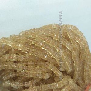 4mm 5mm naturel jaune Citrine Heishi plat carré perles de pierres précieuses brin de pierre semi-précieuse en gros pour la fabrication de bijoux - Product Image 1