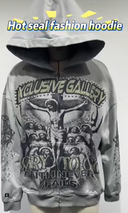เสื้อฮู้ดดี้แฟชั่น USA Pullovers ผ้าฝ้าย DTG ลายปัก Puff Spiderss-hoodie รุ่น 1.1 สีดำ - Product Image 4