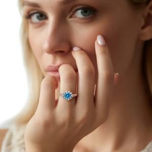 แหวนหมั้นและแหวนสัญญาสำหรับงานฉลองครบรอบ รุ่น Bethany Infinity Moissanite ชุบทอง 14K บนตัวเรือนเงินแท้ - Product Image 1