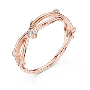 แหวนเพชรทรงกลมทองคำ 14K สำหรับผู้หญิง |   ชุดแต่งงาน |   เพชรที่เพิ่งเพาะเลี้ยง - Product Image 6