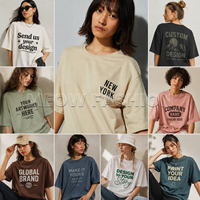 Lots de vêtements en stock : T-shirts pour femmes à épaules tombantes, coupe ample décontractée, style streetwear, liquidation d'entrepôt en gros