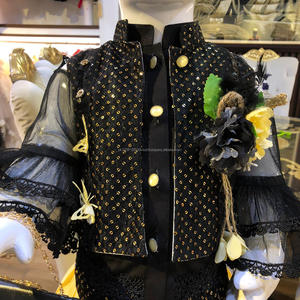 เสื้อและกระโปรงผ้าฝ้ายสำหรับเด็กผู้หญิงสีเหลืองและสีชมพูพร้อมกระเป๋าลายดอกไม้ - Product Image 3