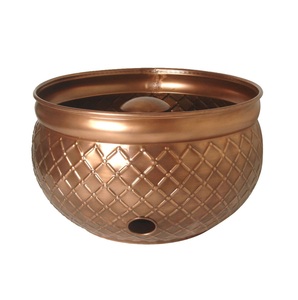 Pot de tuyau de conception de luxe et élégante fait à la main décoratif jardin noir enduit de poudre support de stockage de pot de tuyau avec couvercle - Product Image 6