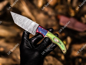 มีดล่าสัตว์ดามัสกัสเหล็กกล้าคมกริบ ด้ามไม้ ยาว 203 มม. ใบมีดแบบ Fixed Blade ปลายแหลม คุณภาพอุตสาหกรรม ราคาส่งที่ดีที่สุด - Product Image 6