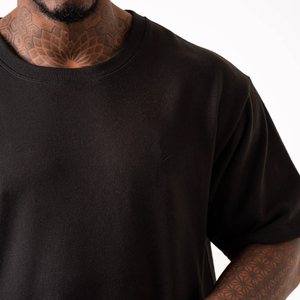 Wholesale Custom Men's Oversized T-<b>Shirts</b> Solid Color <b>100</b>% Cotton/<b>Polyester</b> Knitted Fabric Short Sleeve Short Casual Wear OEM - Product Image 6