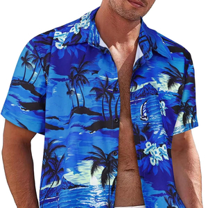 Camisa de moda para hombre, manga corta, estampado floral tropical, informal, para playa, con botones, verano, vibrante, colorida, camiseta de verano para hombre - Product Image 1
