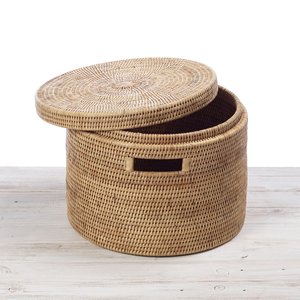 Organizador de almacenamiento para el hogar, mejor precio, caja de ratán tejida a mano con tapa, cestas, soporte OEM ODM - Product Image 3