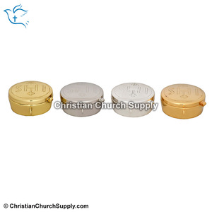 Píxide de Latón Grabado con IHS |   Píxide Eucarístico de Oro y Plata con Tapa Abatible – Export Corporation - Product Image 2