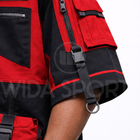 T-shirt Homme de Haute Qualité, Style Tech Wear, Poches Cargo Tactiques, Manches Courtes, Coupe Oversize, Streetwear Urbain, 100% Coton Respirant