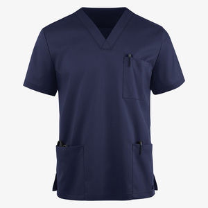 Men's Cotton & Polyester Spandex Fabric <b>Scrubs</b> <b>Tops</b> Nurse Doctor Uniforms Hospital <b>Scrubs</b> Jersey for Medical - Product Image 4