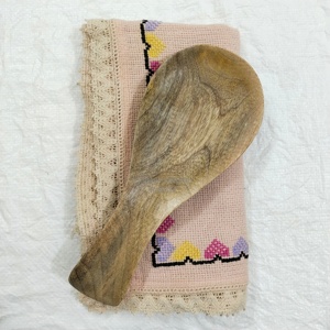 ไม้อะคาเซียสำหรับสลัดช้อนส้อมด้ามเผาเครื่องมือทำครัวสำหรับของหวานสลัดผลไม้ - Product Image 2