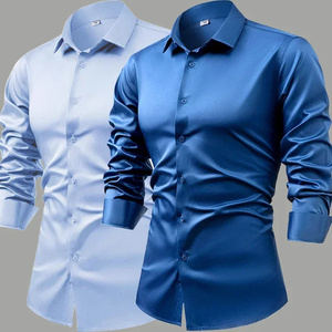 Camisa Blanca de Manga Larga para Hombre, Poliéster/Algodón, Primavera 2026, Estilo Casual y Formal de Alta Gama, 260 Gramos, Tejido de Punto - Product Image 5