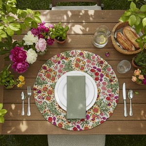 Floral Design Polyester Cotton Table <b>Mats</b> Decorative Floral Placemats for Dining <b>Kitchen</b> and Banquet Tables - Product Image 1