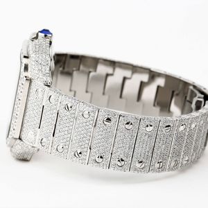 Reloj de Lujo con Diamantes de Imitación y Plata, Movimiento de Cuarzo Analógico ETA, Cristal de Zafiro, Correa de 20 mm, Cierre Oculto, Resistente al Agua 10 m - Product Image 6