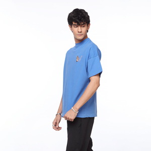 เสื้อยืดคอกลมทรงหลวมสำหรับผู้ชาย ไซส์ใหญ่ แขนสั้น ผ้าฝ้าย 100% ระบายอากาศ แห้งเร็ว พิมพ์ลายดิจิทัลด้านหน้า สไตล์ไฮสตรีท - Product Image 4