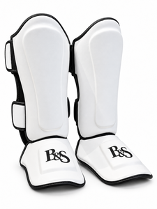 Protège-tibias en PU blanc avec fermeture auto-agrippante pour adultes, protection sportive, design léger - Product Image 4