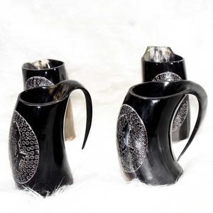 Jarra de Cerveza de 400 ml, Estilo Vikingo, Jarra de Cerveza de Cuerno de Búfalo, Jarra Tradicional Medieval, Jarra de Cerveza de Cuerno - Product Image 4