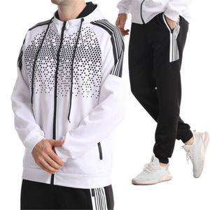 Custom Men's Sublimation Print Tracksuit Full <b>Zip</b> <b>Hooded</b> Sportswear Set Breathable Gym Training Suit Pattern Joggers Sweatpants - Product Image 6
