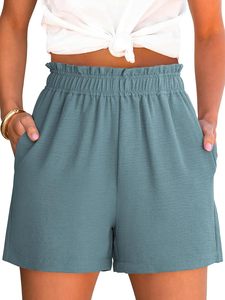 Women's Spandex/Polyester Floral <b>Lounge</b> <b>Shorts</b> High Waist Elastic Drawstring Casual Summer Beach Soft Breathable Knit Athletic - Product Image 1