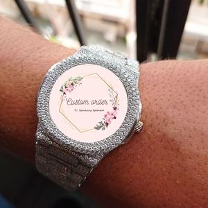 Montre personnalisable en acier inoxydable avec cadran serti de moissanite blanche taille baguette et ronde, style hip-hop pour rappeur, idéale pour les soirées - Product Image 3