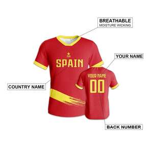 Custom Personalized Football Shirt for Men Women Youth <b>Athletic</b> Shirt Fan Gift Spain Soccer Jersey with Print Name Number - Product Image 2