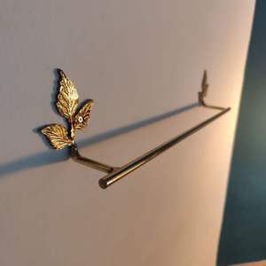 Luxury Gold Leaf Wall Mounted <b>Towel</b> Bar Holder Brass Finish Decorative Bathroom <b>Towel</b> <b>Rack</b> Modern Elegant Plus - Product Image 1