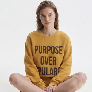 <b>Women</b> Fleece Printed <b>Shorts</b> Set Crew Neck <b>Long</b> Sleeve Loose Fit Yellow Winter Sweat <b>Shorts</b> Set <b>Women's</b> - Product Image 4