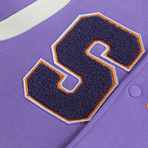 Veste universitaire pour homme, couleur violette, avec patch brodé lettre S, col rabattu, coupe classique, pour l'automne - Product Image 6