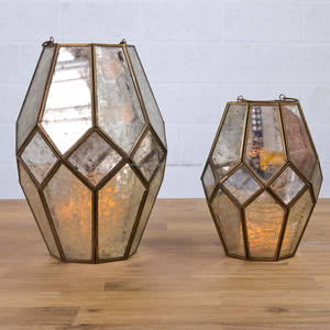 Metal lantern <b>glass</b> lantern antique lantern wedding table decoration lantern - Product Image 1