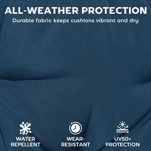 Set di 2 Cuscini Blu Navy per Sdraio da Esterno, Spessore 10 cm, con Lacci, 53 x 183 cm, per Patio - Product Image 5