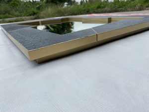 Venta caliente de alta calidad de lujo ligero grande moderno hecho a mano 100% Faux Shagreen espejo de pared de Vietnam - Product Image 5