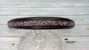Fronture de luxe en cuir fait main avec cristaux or rose pour équipement d'équitation - Product Image 5